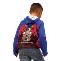 Personalized Les Grenadiers Haiti Football Kid Hoodie 2026 Nou Retounen Red Version - Wonder Print Shop