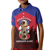 Personalized Les Grenadiers Haiti Football Kid Polo Shirt 2026 Nou Retounen Red Version - Wonder Print Shop