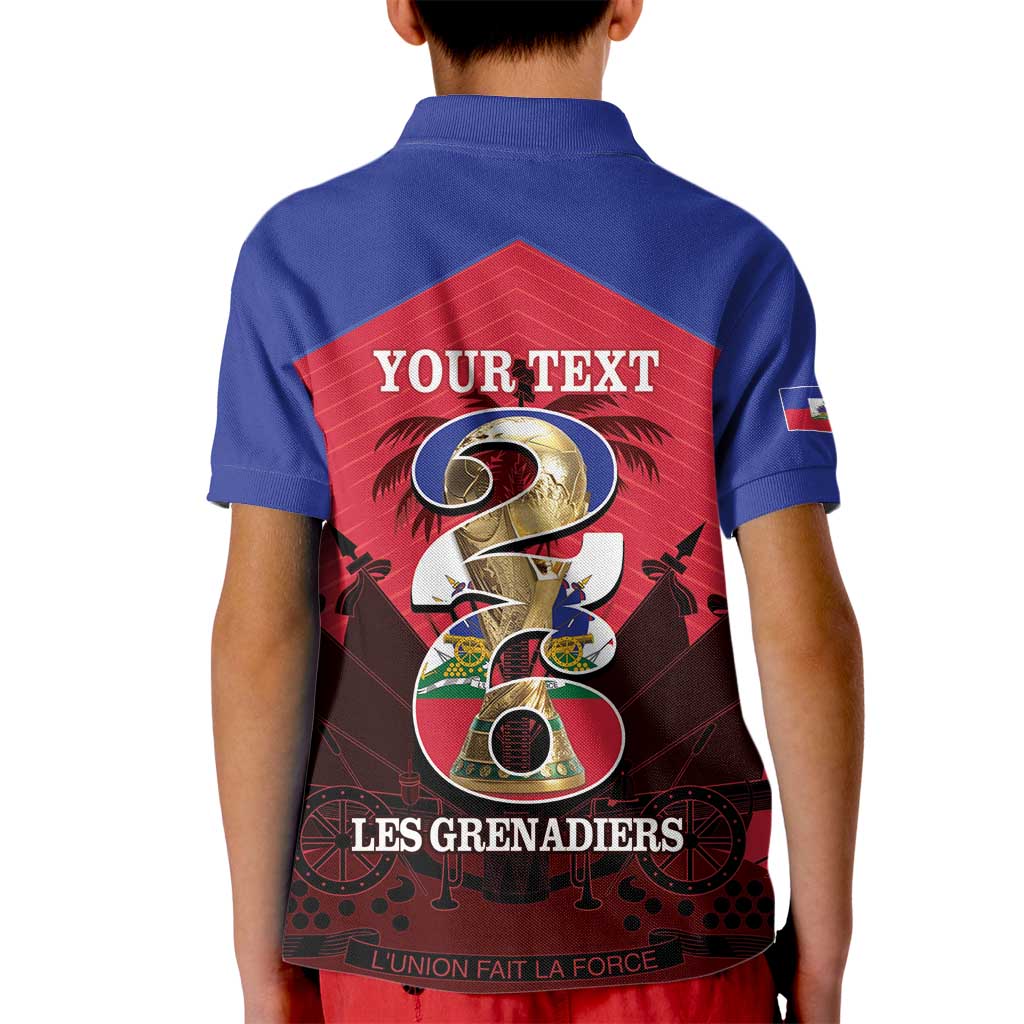 Personalized Les Grenadiers Haiti Football Kid Polo Shirt 2026 Nou Retounen Red Version - Wonder Print Shop