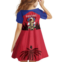 Personalized Les Grenadiers Haiti Football Kid Short Sleeve Dress 2026 Nou Retounen Red Version - Wonder Print Shop
