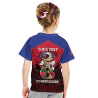 Personalized Les Grenadiers Haiti Football Kid T Shirt 2026 Nou Retounen Red Version - Wonder Print Shop
