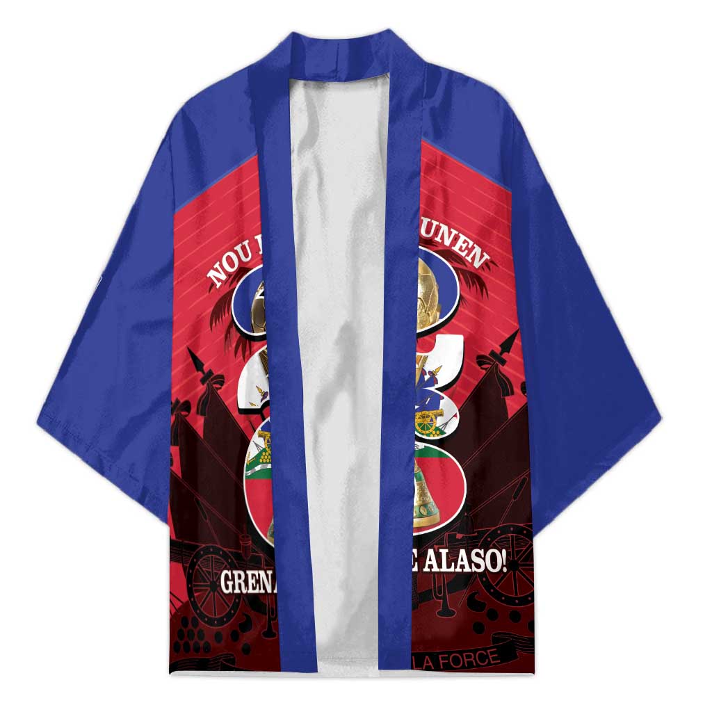 Personalized Les Grenadiers Haiti Football Kimono 2026 Nou Retounen Red Version - Wonder Print Shop