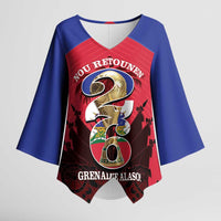 Personalized Les Grenadiers Haiti Football Kimono Sleeve Blouse 2026 Nou Retounen Red Version - Wonder Print Shop