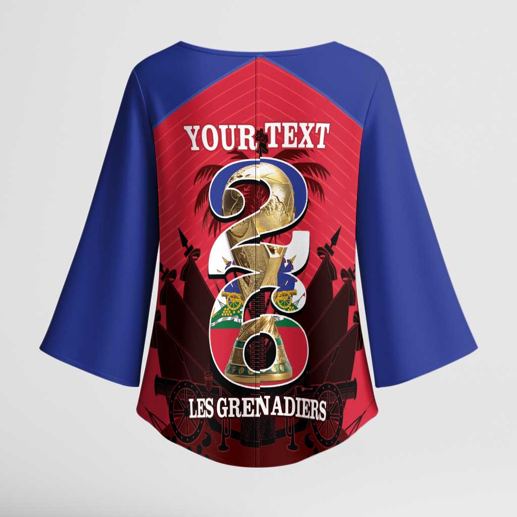 Personalized Les Grenadiers Haiti Football Kimono Sleeve Blouse 2026 Nou Retounen Red Version - Wonder Print Shop