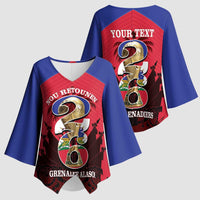 Personalized Les Grenadiers Haiti Football Kimono Sleeve Blouse 2026 Nou Retounen Red Version - Wonder Print Shop