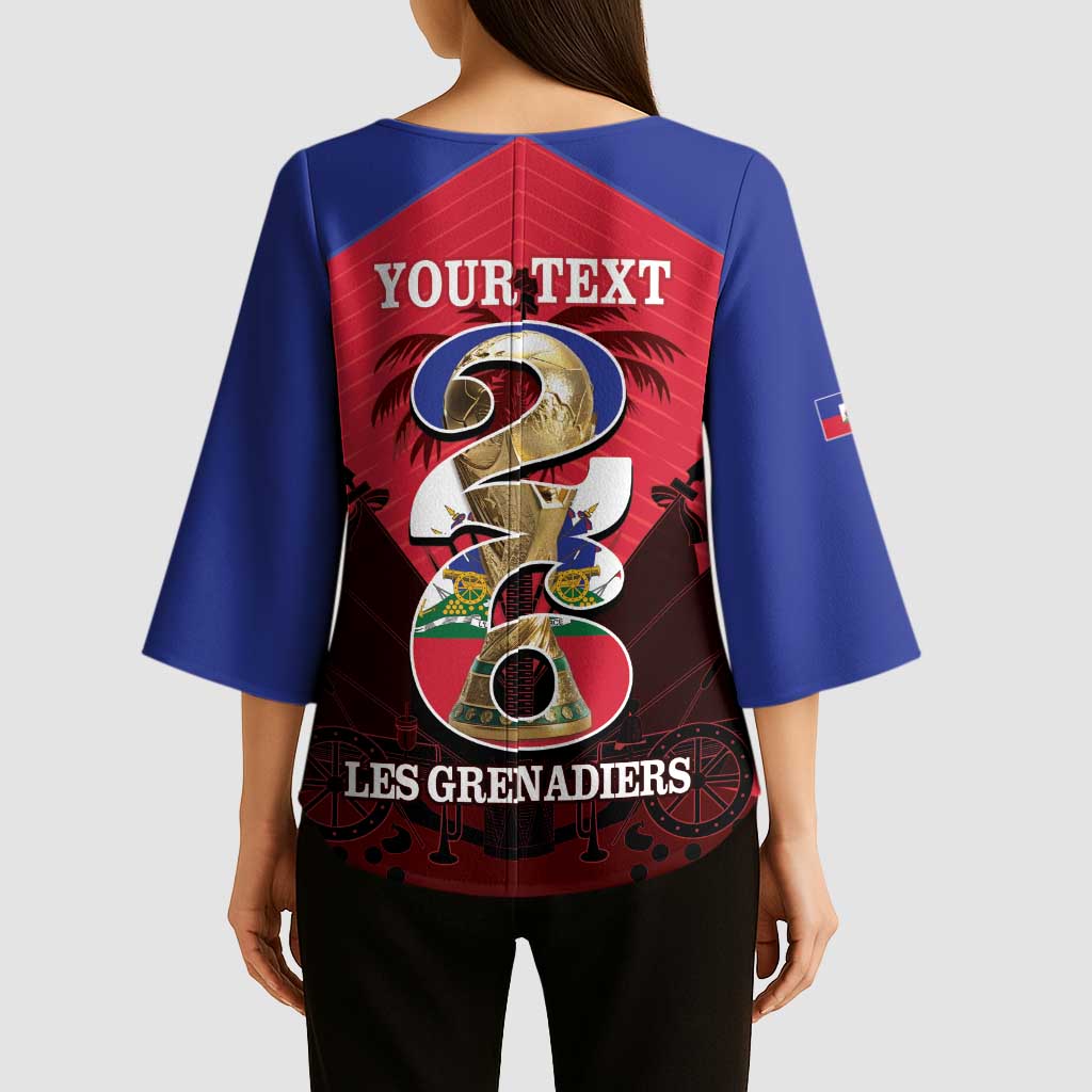 Personalized Les Grenadiers Haiti Football Kimono Sleeve Blouse 2026 Nou Retounen Red Version - Wonder Print Shop