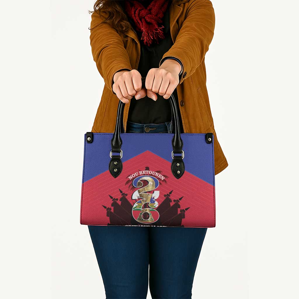 Les Grenadiers Haiti Football Leather Bag 2026 Nou Retounen Red Version - Wonder Print Shop