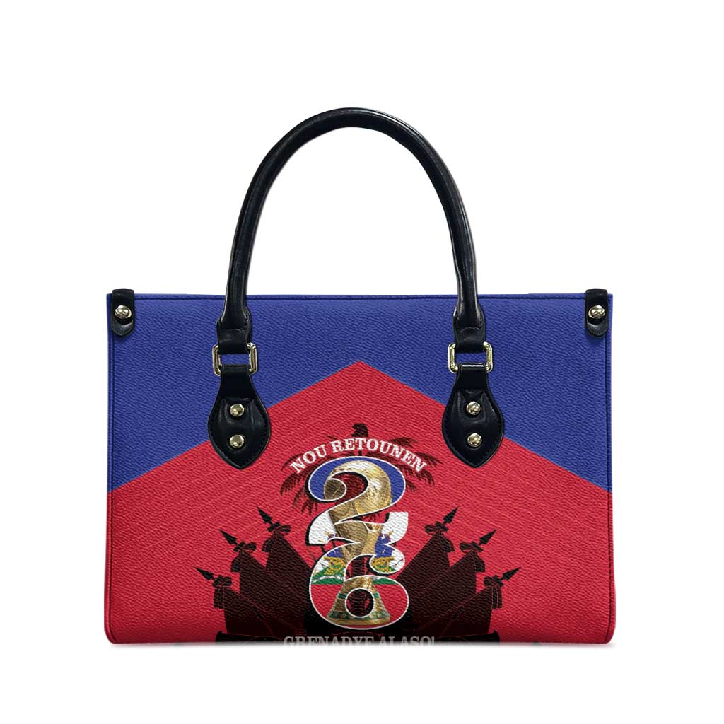 Les Grenadiers Haiti Football Leather Bag 2026 Nou Retounen Red Version - Wonder Print Shop