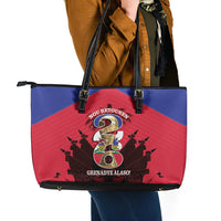 Les Grenadiers Haiti Football Leather Tote Bag 2026 Nou Retounen Red Version - Wonder Print Shop
