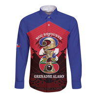 Personalized Les Grenadiers Haiti Football Long Sleeve Button Shirt 2026 Nou Retounen Red Version - Wonder Print Shop