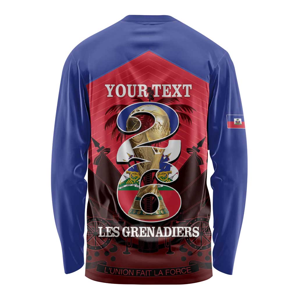 Personalized Les Grenadiers Haiti Football Long Sleeve Shirt 2026 Nou Retounen Red Version - Wonder Print Shop