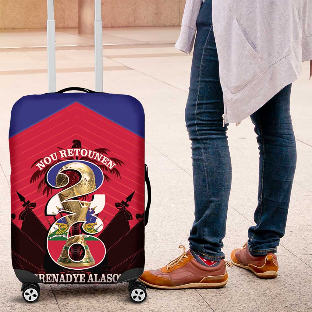Les Grenadiers Haiti Football Luggage Cover 2026 Nou Retounen Red Version - Wonder Print Shop