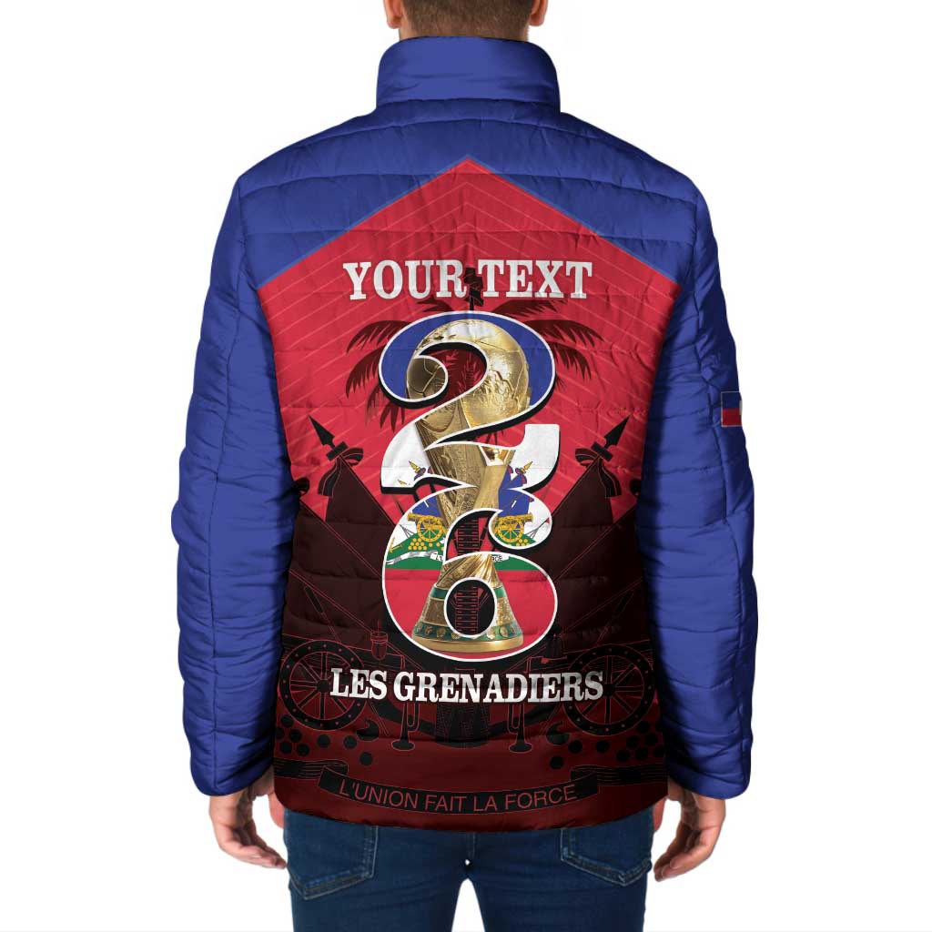 Personalized Les Grenadiers Haiti Football Padded Jacket 2026 Nou Retounen Red Version - Wonder Print Shop