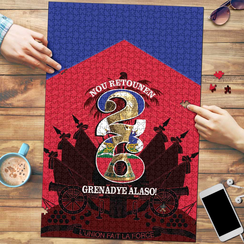 Les Grenadiers Haiti Football Puzzle 2026 Nou Retounen Red Version - Wonder Print Shop