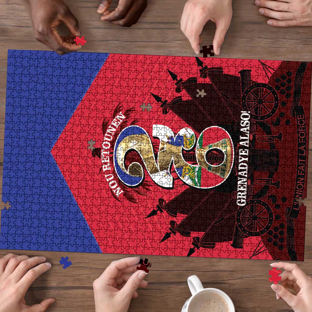 Les Grenadiers Haiti Football Puzzle 2026 Nou Retounen Red Version - Wonder Print Shop