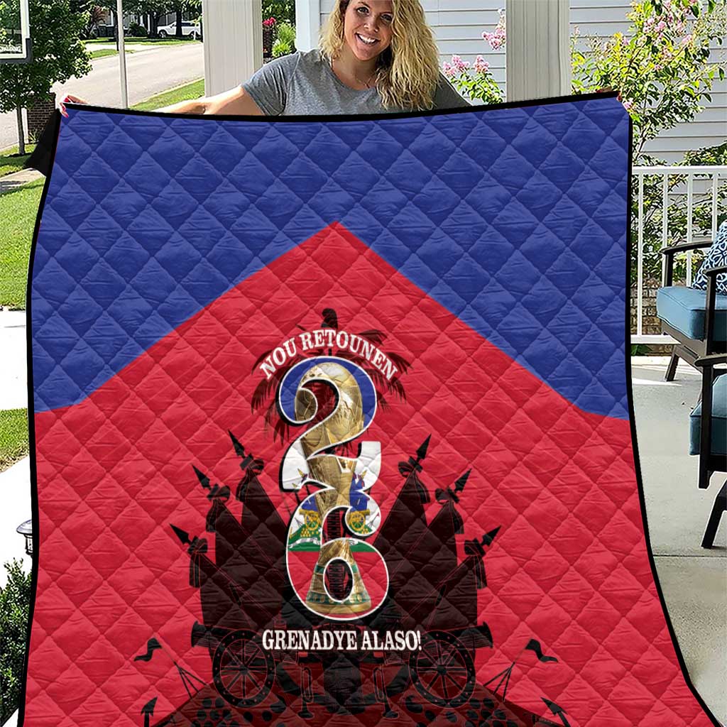 Les Grenadiers Haiti Football Quilt 2026 Nou Retounen Red Version - Wonder Print Shop