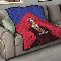 Les Grenadiers Haiti Football Quilt 2026 Nou Retounen Red Version - Wonder Print Shop