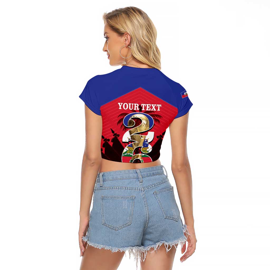 Personalized Les Grenadiers Haiti Football Raglan Cropped T Shirt 2026 Nou Retounen Red Version - Wonder Print Shop