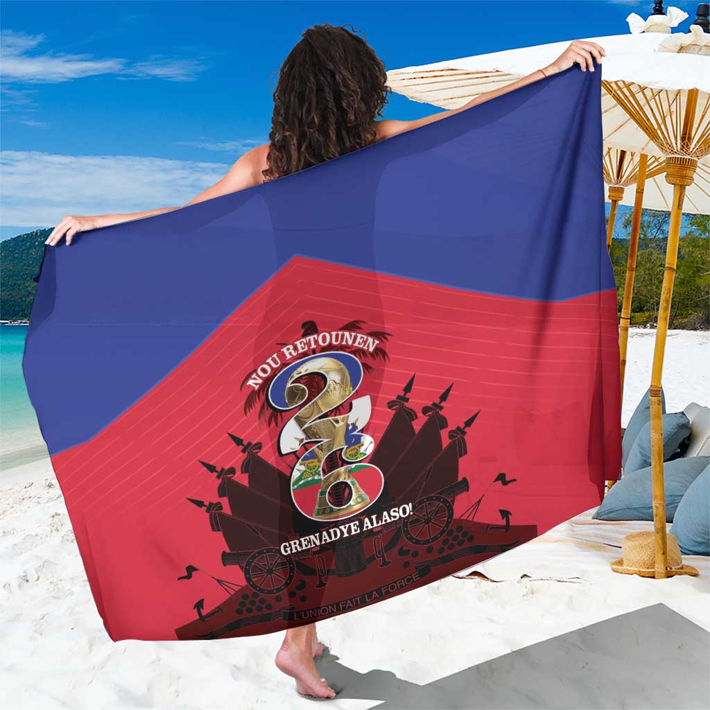 Les Grenadiers Haiti Football Sarong 2026 Nou Retounen Red Version - Wonder Print Shop