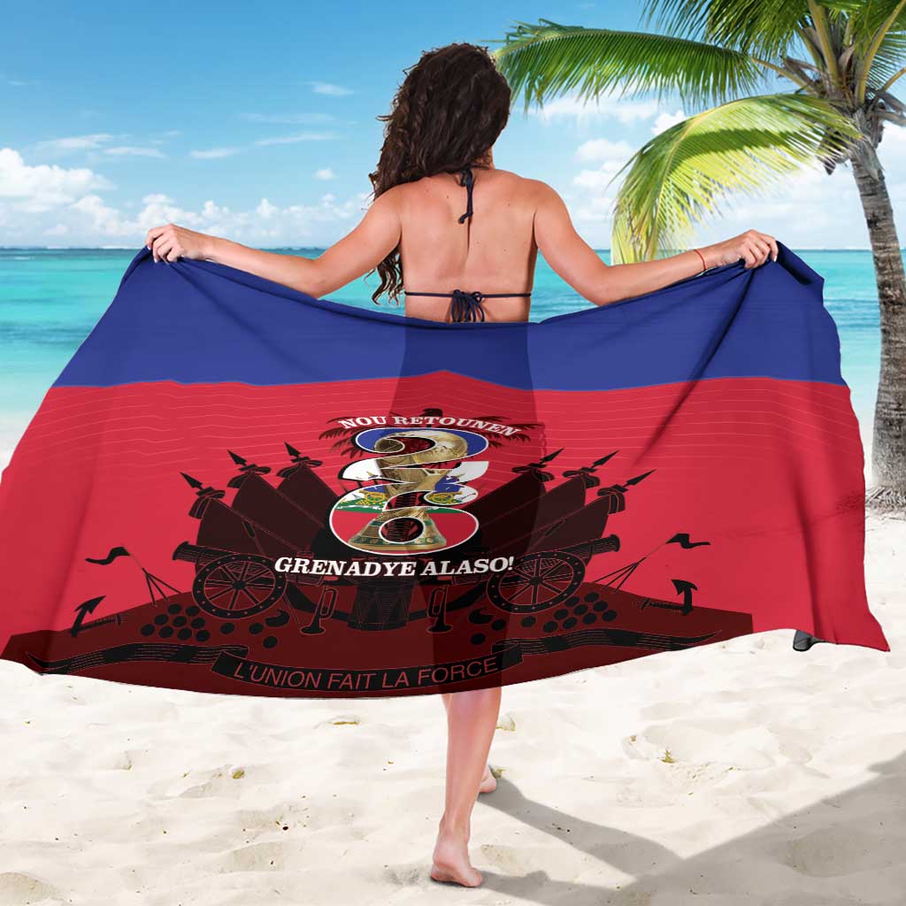 Les Grenadiers Haiti Football Sarong 2026 Nou Retounen Red Version - Wonder Print Shop