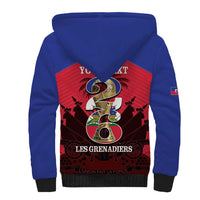 Personalized Les Grenadiers Haiti Football Sherpa Hoodie 2026 Nou Retounen Red Version - Wonder Print Shop