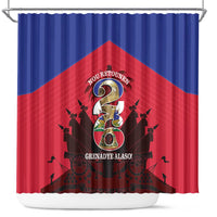 Les Grenadiers Haiti Football Shower Curtain 2026 Nou Retounen Red Version - Wonder Print Shop