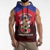 Personalized Les Grenadiers Haiti Football Sleeveless Hoodie 2026 Nou Retounen Red Version - Wonder Print Shop