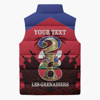 Personalized Les Grenadiers Haiti Football Sleeveless Puffer Jacket 2026 Nou Retounen Red Version - Wonder Print Shop