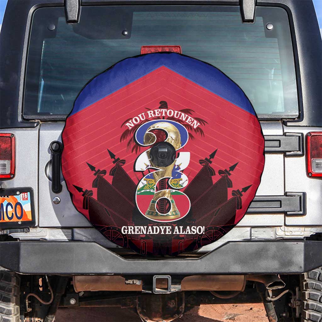 Les Grenadiers Haiti Football Spare Tire Cover 2026 Nou Retounen Red Version - Wonder Print Shop