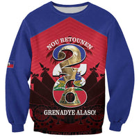 Personalized Les Grenadiers Haiti Football Sweatshirt 2026 Nou Retounen Red Version - Wonder Print Shop