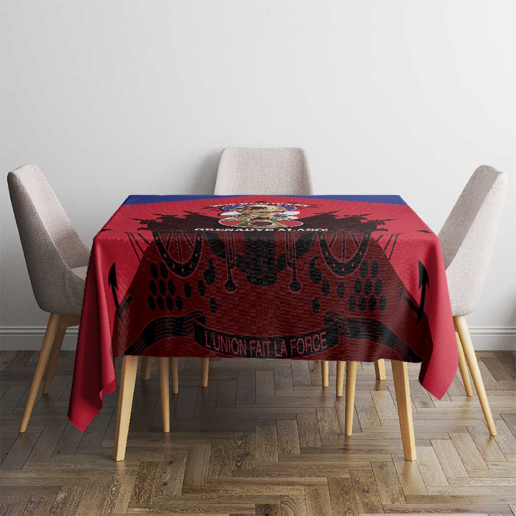 Les Grenadiers Haiti Football Tablecloth 2026 Nou Retounen Red Version - Wonder Print Shop
