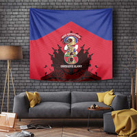 Les Grenadiers Haiti Football Tapestry 2026 Nou Retounen Red Version - Wonder Print Shop