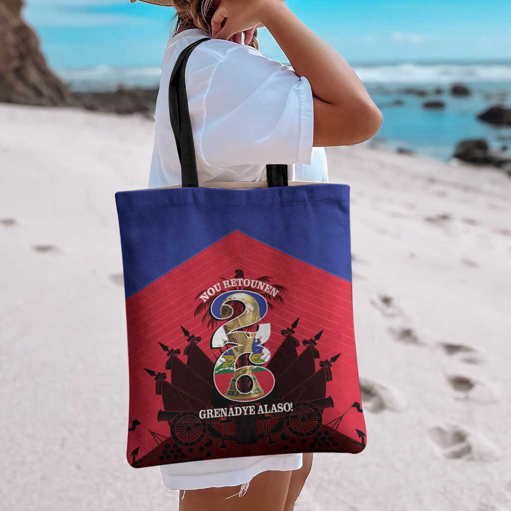 Les Grenadiers Haiti Football Tote Bag 2026 Nou Retounen Red Version - Wonder Print Shop