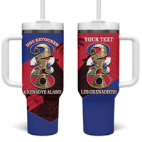 Personalized Les Grenadiers Haiti Football Tumbler With Handle 2026 Nou Retounen Red Version - Wonder Print Shop