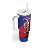 Personalized Les Grenadiers Haiti Football Tumbler With Handle 2026 Nou Retounen Red Version - Wonder Print Shop