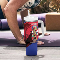 Personalized Les Grenadiers Haiti Football Tumbler With Handle 2026 Nou Retounen Red Version - Wonder Print Shop