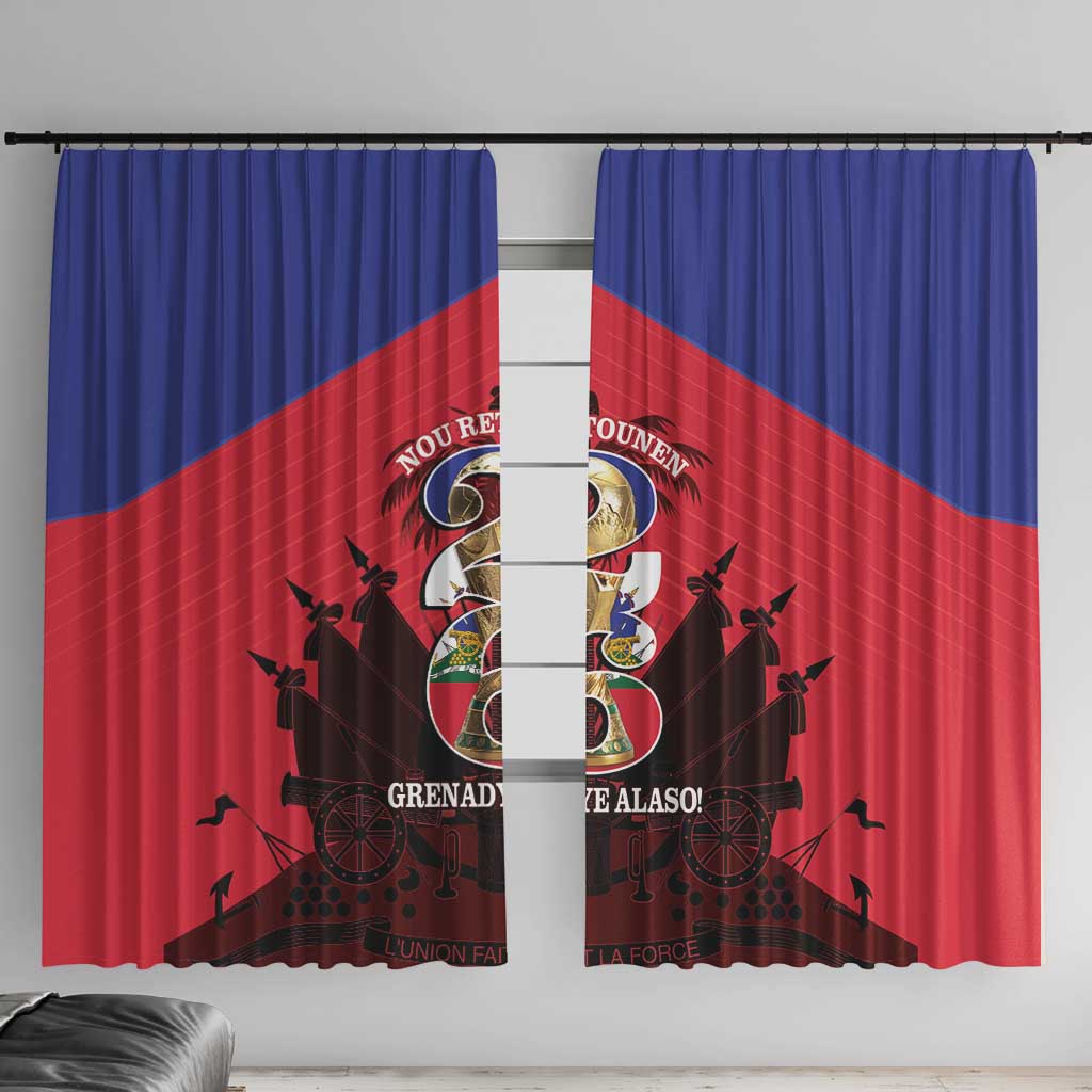Les Grenadiers Haiti Football Window Curtain 2026 Nou Retounen Red Version - Wonder Print Shop