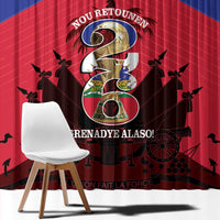 Les Grenadiers Haiti Football Window Curtain 2026 Nou Retounen Red Version - Wonder Print Shop