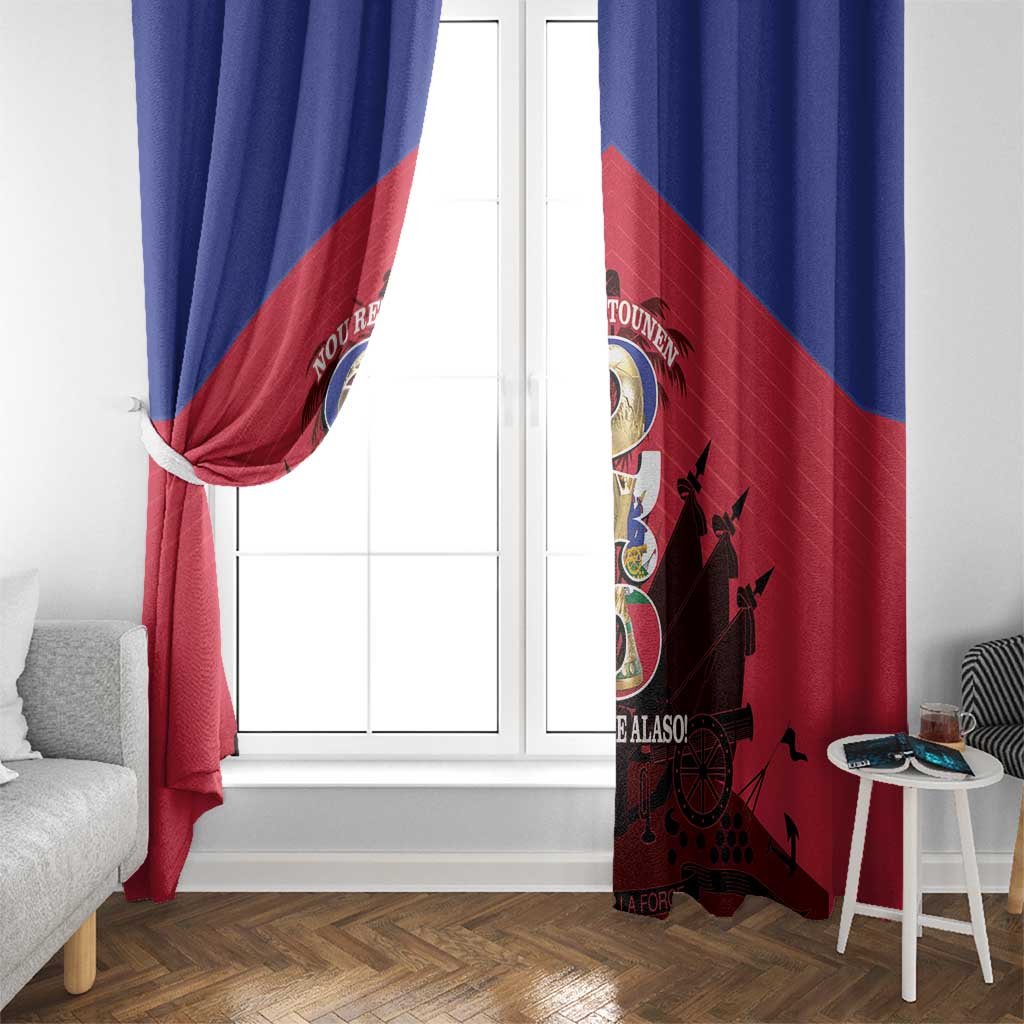 Les Grenadiers Haiti Football Window Curtain 2026 Nou Retounen Red Version - Wonder Print Shop