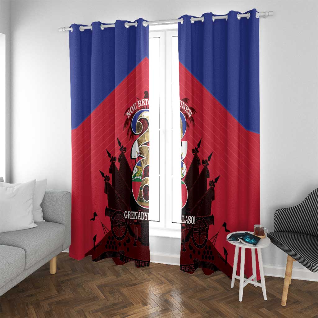 Les Grenadiers Haiti Football Window Curtain 2026 Nou Retounen Red Version - Wonder Print Shop
