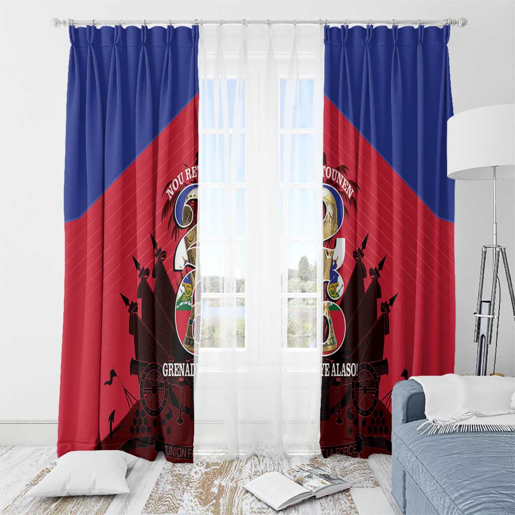 Les Grenadiers Haiti Football Window Curtain 2026 Nou Retounen Red Version - Wonder Print Shop
