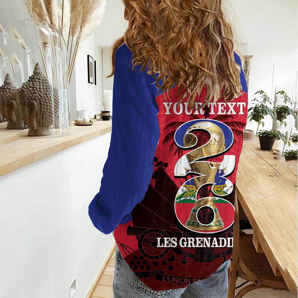 Personalized Les Grenadiers Haiti Football Women Casual Shirt 2026 Nou Retounen Red Version - Wonder Print Shop