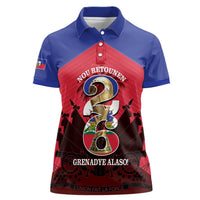 Personalized Les Grenadiers Haiti Football Women Polo Shirt 2026 Nou Retounen Red Version - Wonder Print Shop