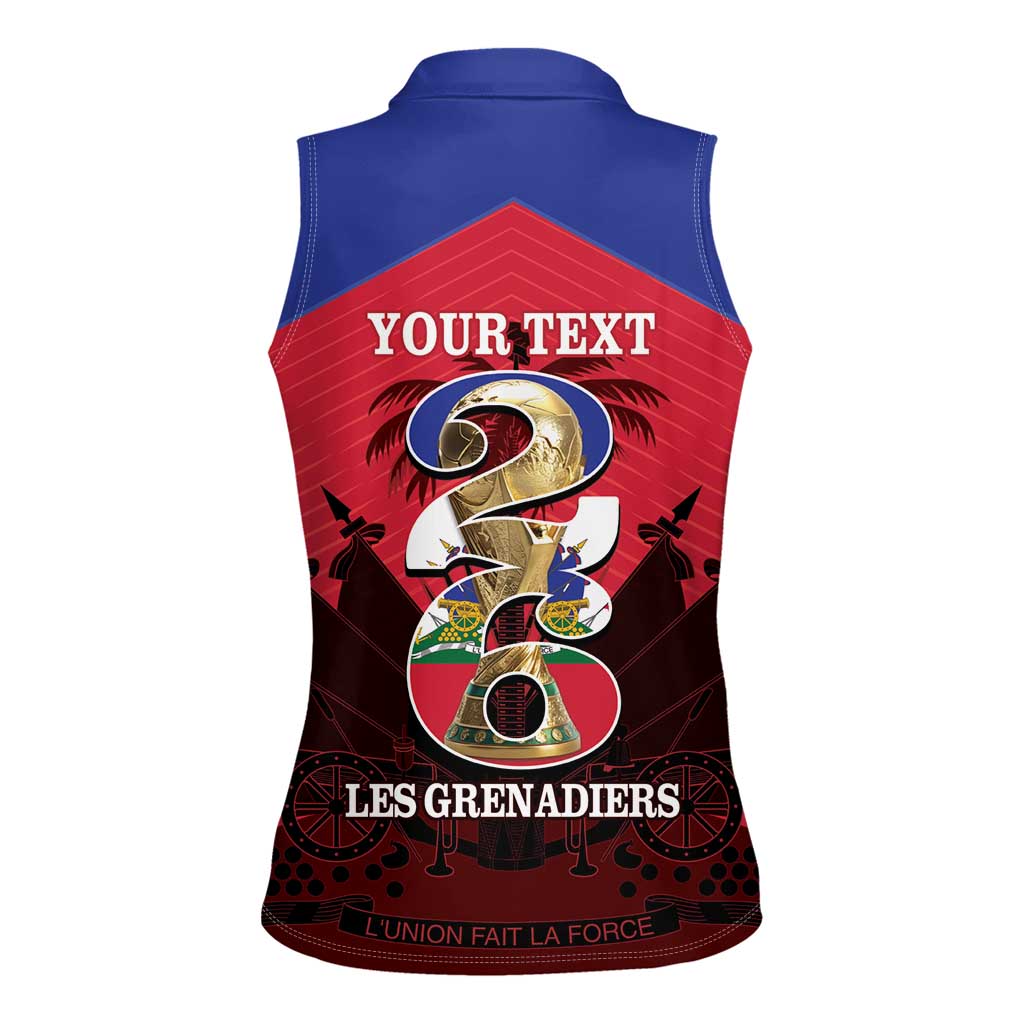 Personalized Les Grenadiers Haiti Football Women Sleeveless Polo Shirt 2026 Nou Retounen Red Version - Wonder Print Shop