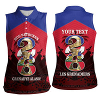 Personalized Les Grenadiers Haiti Football Women Sleeveless Polo Shirt 2026 Nou Retounen Red Version - Wonder Print Shop
