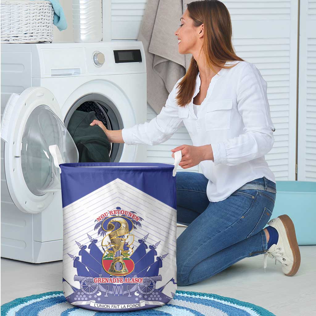 Les Grenadiers Haiti Football Laundry Basket 2026 Nou Retounen White Version - Wonder Print Shop