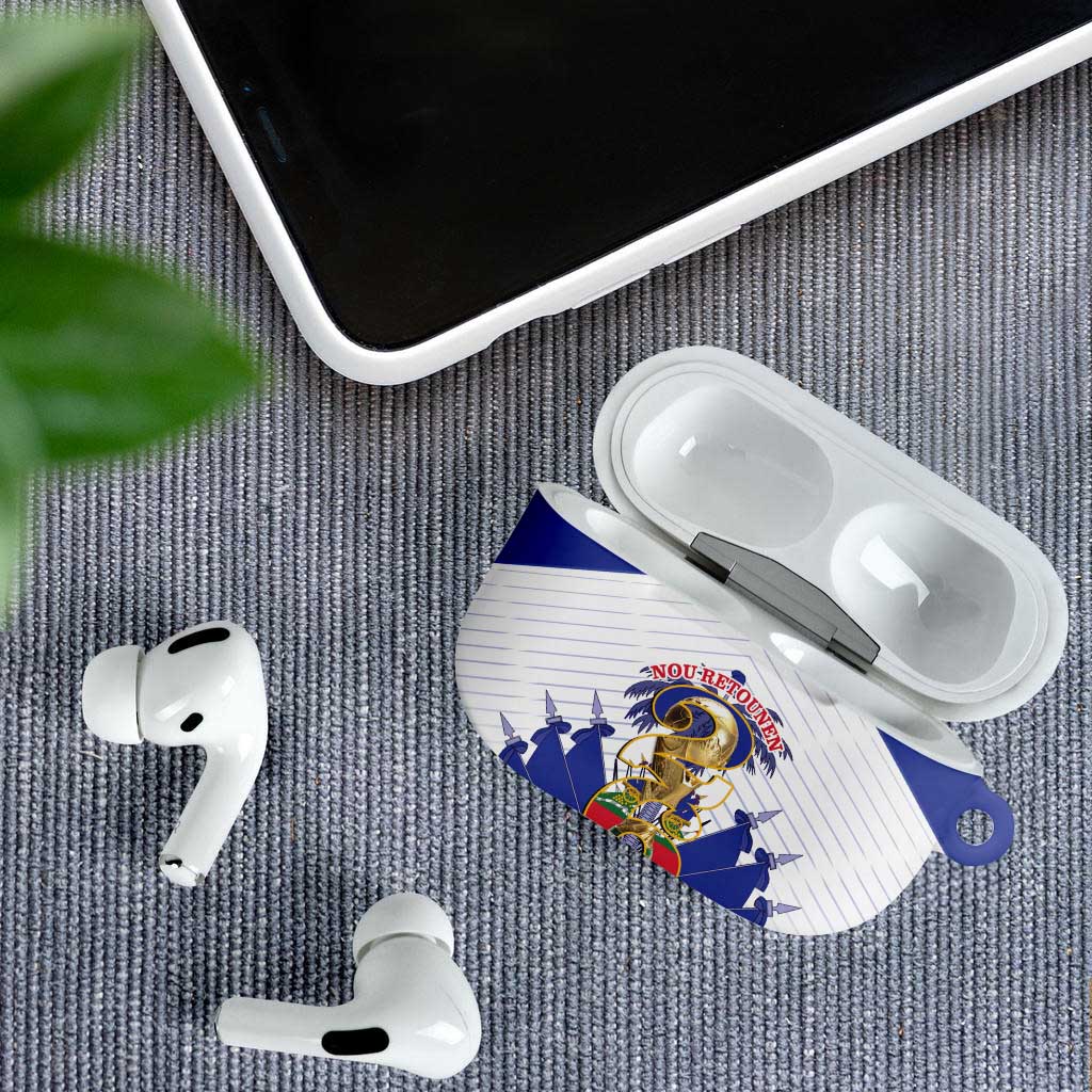 Les Grenadiers Haiti Football AirPods Case 2026 Nou Retounen White Version - Wonder Print Shop