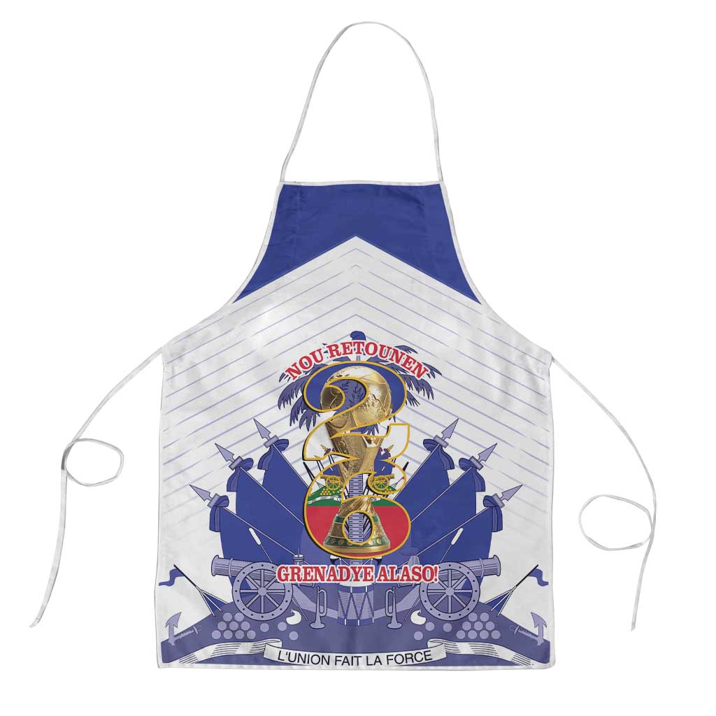 Les Grenadiers Haiti Football Apron 2026 Nou Retounen White Version - Wonder Print Shop