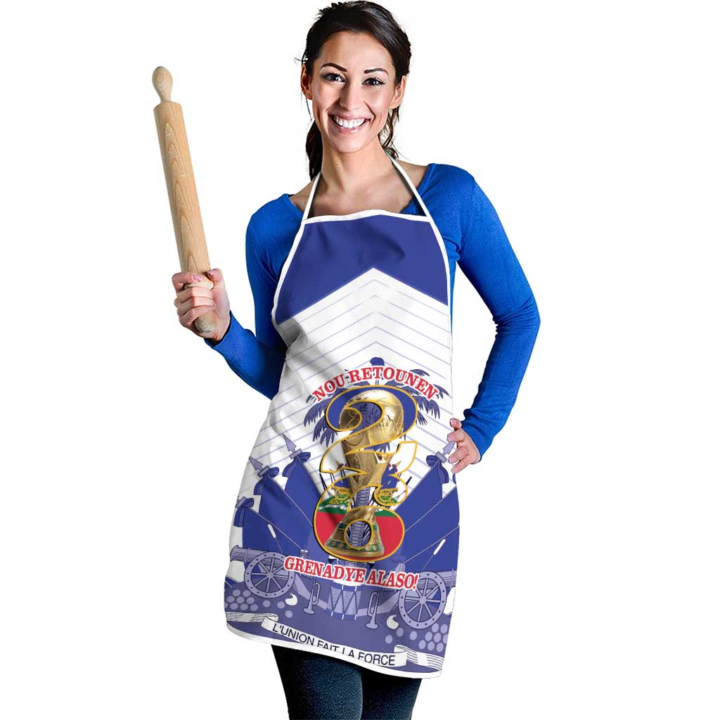 Les Grenadiers Haiti Football Apron 2026 Nou Retounen White Version - Wonder Print Shop