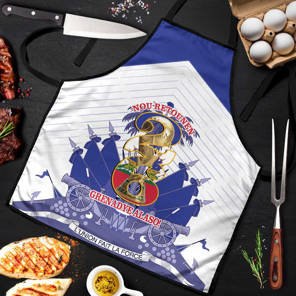 Les Grenadiers Haiti Football Apron 2026 Nou Retounen White Version - Wonder Print Shop